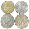 Image 1 : 4 US Silver Kennedy Half Dollar Coins - 40% Silver - ( 4 x 1968) - Circulated