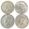 Image 2 : 4 US Silver Kennedy Half Dollar Coins - 40% Silver - ( 4 x 1968) - Circulated