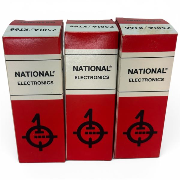 Set of 3 National Electronics 7581A KT66 Vacuum Tubes