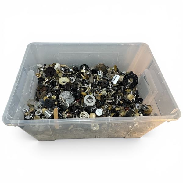 Large Bin Filled with Knobs, Dials and Switches