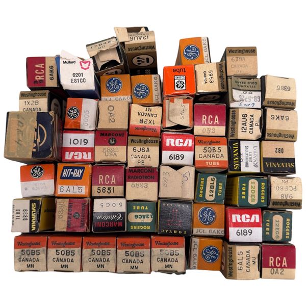 Mixed Lot of Vintage Vacuum Tubes - Mullard 6201, RCA 6189, RCA 5651, 50B5, 6AU6, 6J6A & More