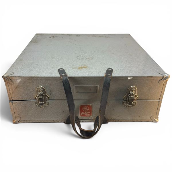 General Electric Metal Carrying Case Filled with Vacuum Tubes 12AX7, 12AT7, 12BA6, 6BE6, 6BN6 & More