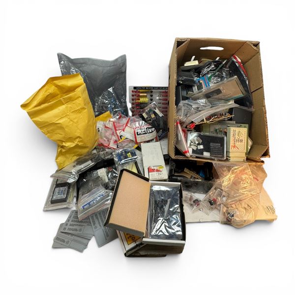 Collection of NOS Electronics: Caps, Resistors, Integrated Circuits, Transistors and a Lot More