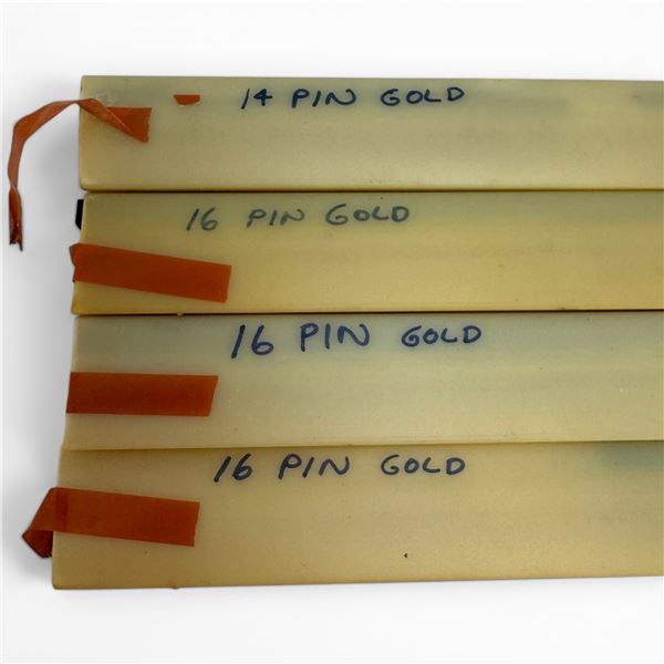 3 Strips of Gold 16 Pin Integrated IC Sockets and 1 Strip of 14 Pin