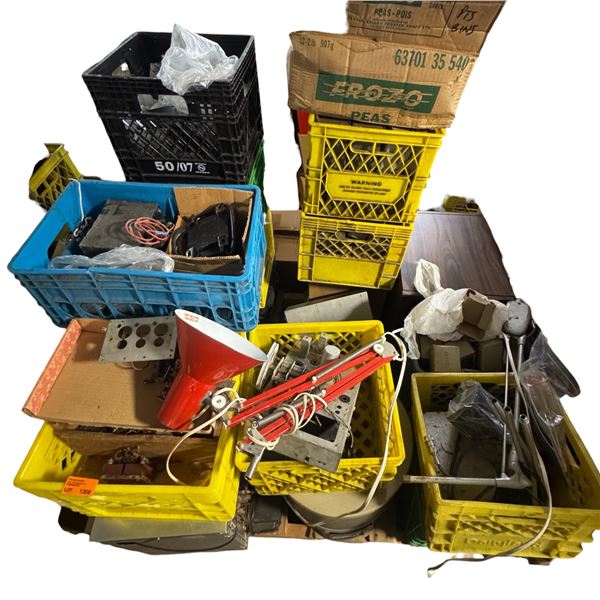 Pallet Lot of Assorted Electronics Parts, Transformers, Capacitors, Wire, Cable, Copper, Aluminum #6