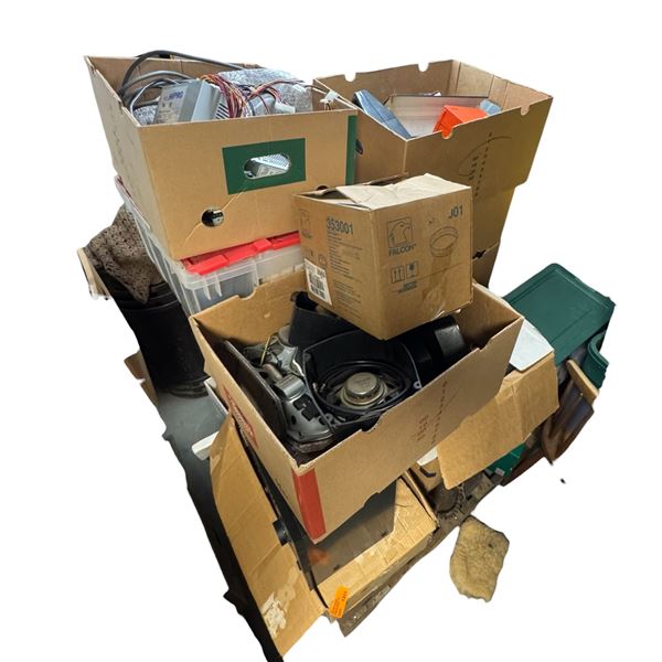 Pallet Lot of Assorted Electronics Parts, Transformers, Capacitors, Wire, Cable, Copper, Aluminum #8