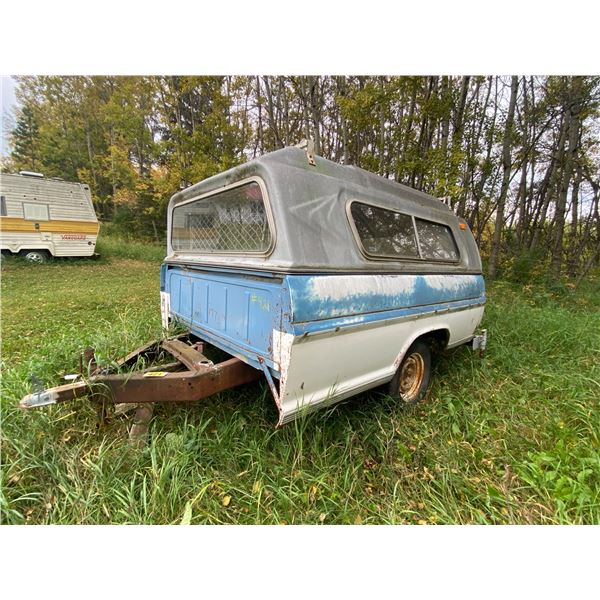 Approx. 1968 Ford 8 ft. truck box c/w canopy & mesh inside