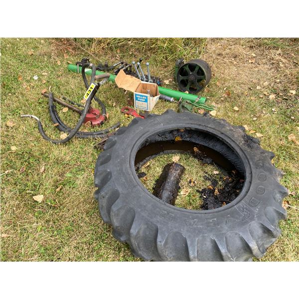 JD pulley, hyd. Controls, gas pump, tires etc.