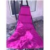 Image 5 : Outdoor Hanging Chaise Lounger with Pink Cushion and Steel Frame