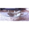 Image 1 : Glass-Top Coffee Table with Dolphin Sculpture Base, 39 Inches