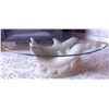 Image 2 : Glass-Top Coffee Table with Dolphin Sculpture Base, 39 Inches