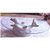 Image 4 : Glass-Top Coffee Table with Dolphin Sculpture Base, 39 Inches