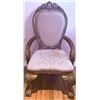 Image 12 : Carved Wood Dining Table With Ornate Pedestal Base and Six Upholstered Chairs