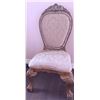 Image 8 : Carved Wood Dining Table With Ornate Pedestal Base and Six Upholstered Chairs