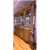 Image 2 : Large Ornate Wood China Cabinet with Glass Doors and Carved Details
