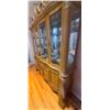 Image 5 : Large Ornate Wood China Cabinet with Glass Doors and Carved Details