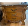 Image 2 : Ornate Carved Wood Chest of Drawers with Marble Top