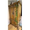 Image 2 : Tall Wooden Armoire with Carved Details and Replacement Handle