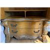 Image 4 : Tall Wooden Armoire with Carved Details and Replacement Handle