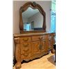 Image 1 : Wooden Dresser with Ornate Carvings and Matching Mirror