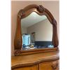 Image 3 : Wooden Dresser with Ornate Carvings and Matching Mirror