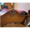 Image 2 : Four-Poster Wooden Bed Frame With Ornate Carvings