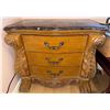 Image 1 : Wooden Chest of Drawers With Ornate Carvings and Marble Top