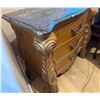 Image 5 : Wooden Chest of Drawers With Ornate Carvings and Marble Top