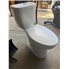 Image 1 : White Two-Piece Porcelain Toilet with Dual-Flush Mechanism