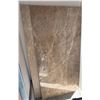 Image 1 : Two Shower Tile Sheets in Beige and Brown Marble Finish, 37 x 75 Inches