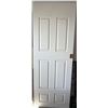 Image 1 : White 30x80 Six-Panel Pocket Door with Brass Hardware