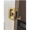 Image 2 : White 30x80 Six-Panel Pocket Door with Brass Hardware