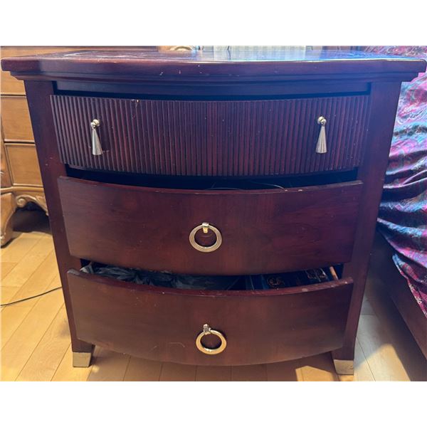 Wooden Bow-Front Nightstands with Drawers
