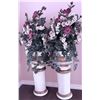 Image 1 : Decorative Faux Floral Arrangements in Column-Style Planters