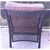 Image 2 : Four-Piece Black Wicker Patio Furniture Set with Cushions and Glass-Topped Table