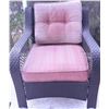 Image 6 : Four-Piece Black Wicker Patio Furniture Set with Cushions and Glass-Topped Table