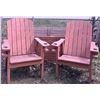 Image 1 : Two Wooden Adirondack Chairs with Matching Raised Garden Bed