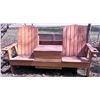 Image 1 : Wooden Outdoor Double Chair With Center Table and Planter Box