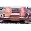 Image 2 : Wooden Outdoor Double Chair With Center Table and Planter Box