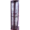 Image 1 : Curved Glass Display Cabinet with Mahogany Finish and Interior Lighting