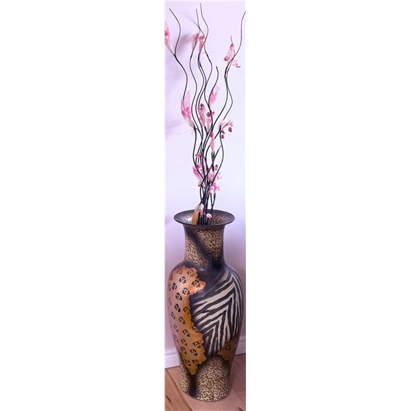 Tall Decorative Ceramic Vase With Animal Print Design