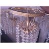 Image 3 : Brass and Crystal Eight-Light Chandelier with Cascading Beads