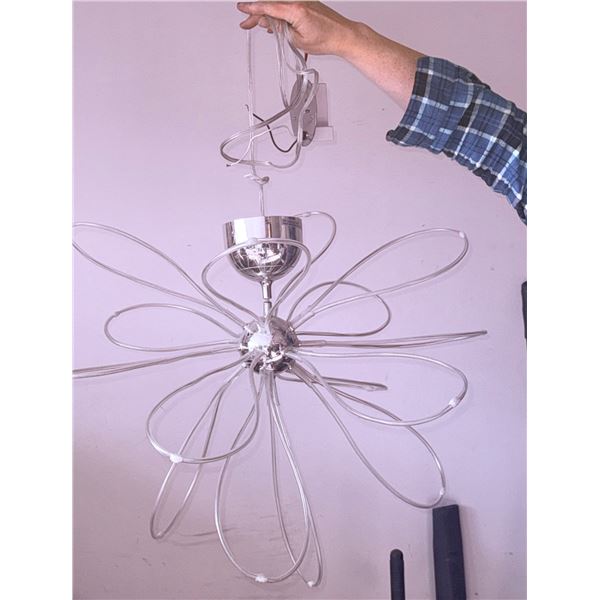 Modern Chrome Floral Pendant Light Fixture