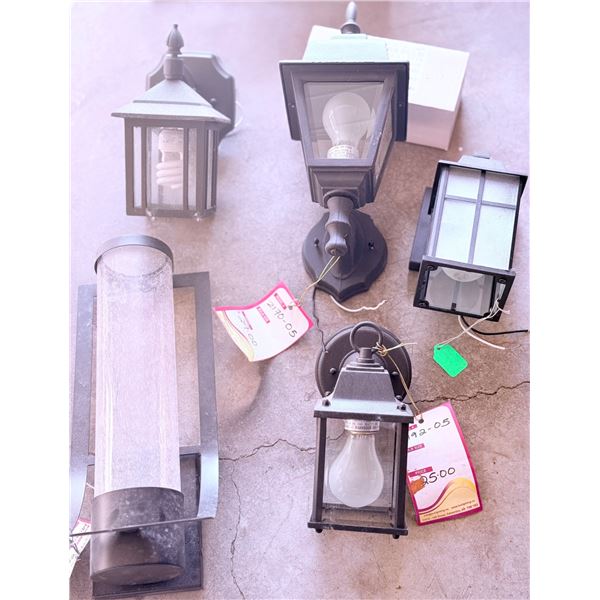 Exterior Wall-Mounted Metal and Glass Light Fixtures