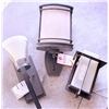 Image 1 : 3 Outdoor Wall-Mounted Light Fixtures, Frosted Glass with Metal Frames