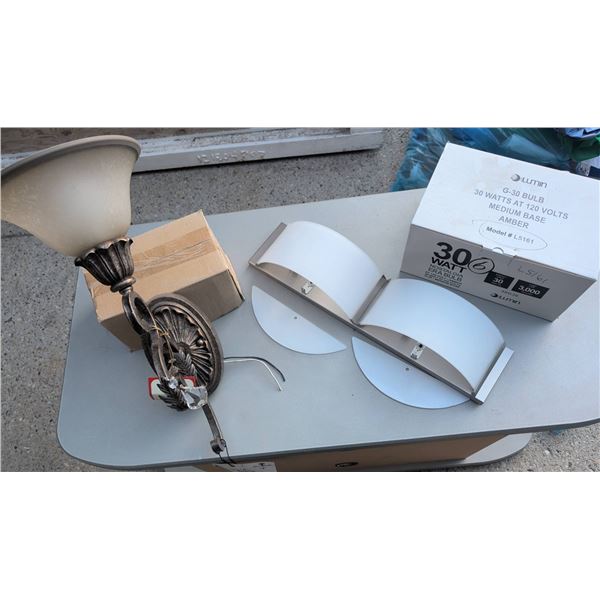 Light Fixtures Including Wall Sconce and Lumin 30W Bulbs