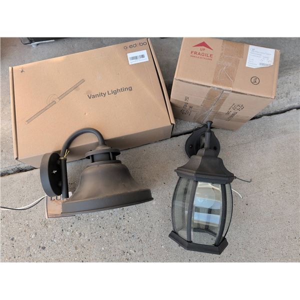 Outdoor Wall Lantern and Vanity Lighting Fixtures with Packaging