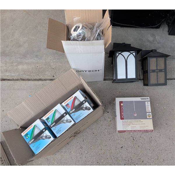 Outdoor Lighting Fixtures and Accessories, Including Lanterns and Bulbs