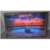 Image 1 : Framed Illuminated Wall Art Depicting Mosque Scene with LED Lighting