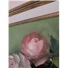 Image 3 : Framed Oil Painting of Pink Roses in a Vase, Signed